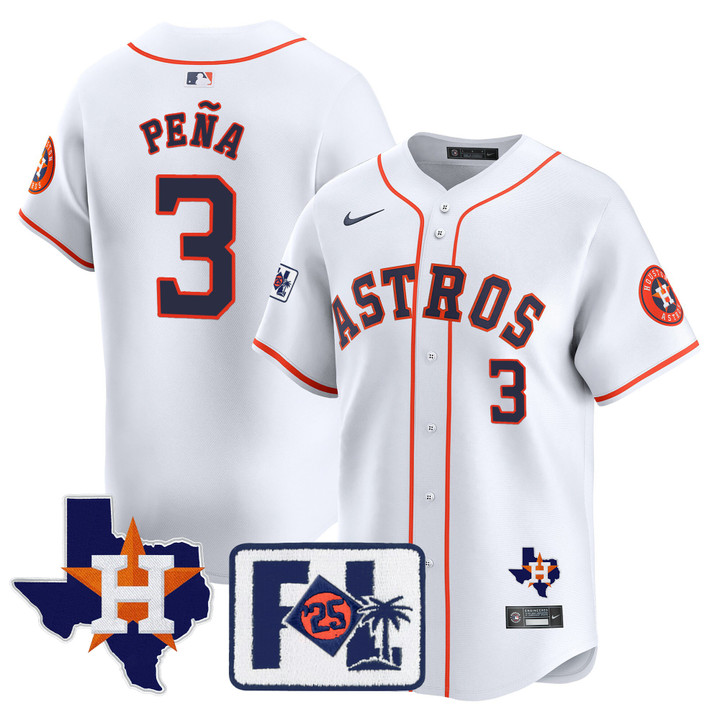 Houston Astros 2025 Spring Training & Texas Patch Vapor Premier Limited Jersey - Home Jeremy Pena