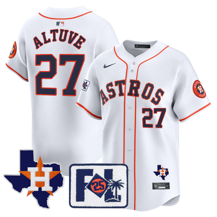 Houston Astros 2025 Spring Training & Texas Patch Vapor Premier Limited Jersey - Home Jose Altuve