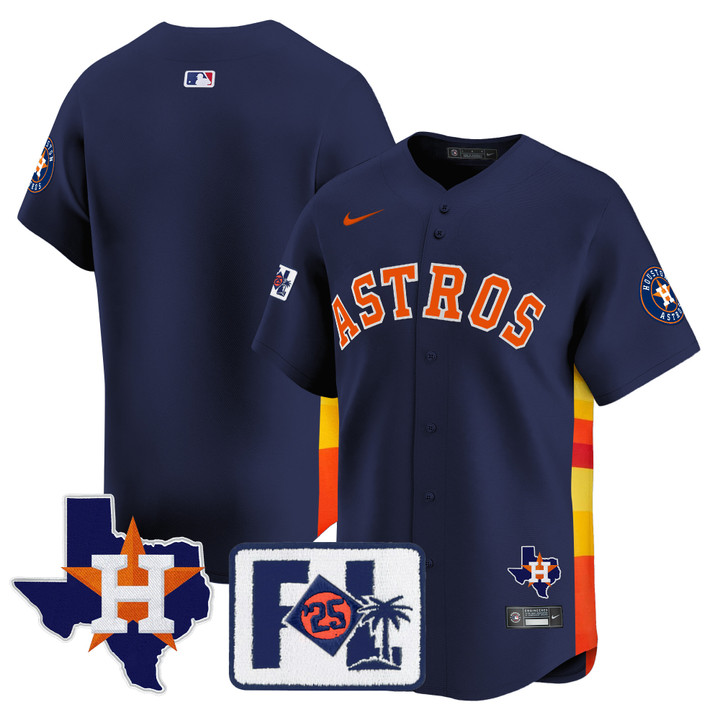 Houston Astros 2025 Spring Training & Texas Patch Vapor Premier Limited Jersey - Navy Team