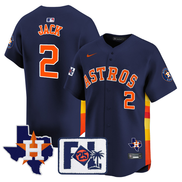 Houston Astros 2025 Spring Training & Texas Patch Vapor Premier Limited Jersey - Navy Travis Scott