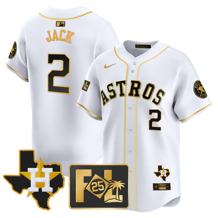 Houston Astros 2025 Spring Training & Texas Patch Vapor Premier Limited Jersey - White Gold Travis Scott