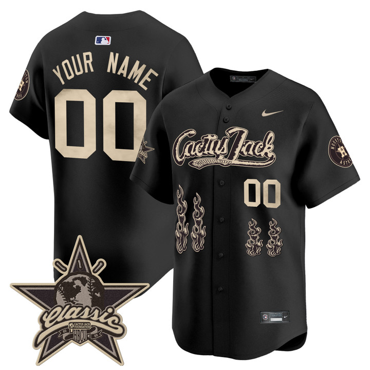 Houston Astros Cactus Jack 2025 Vapor Premier Limited Custom Jersey - Black