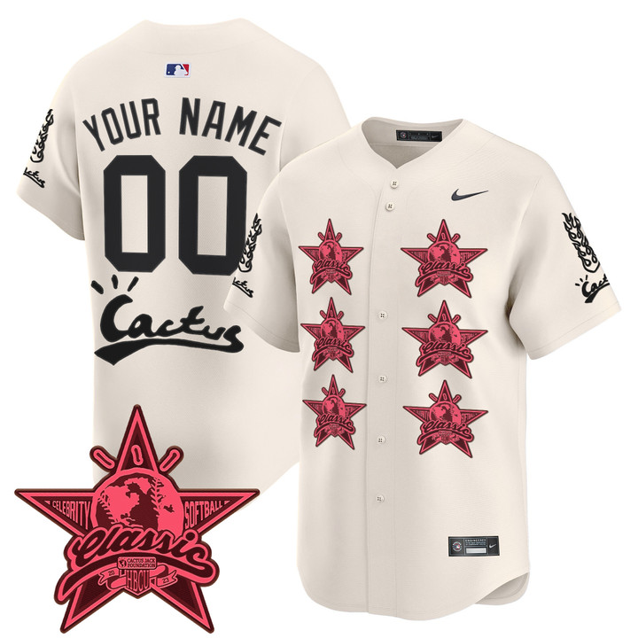 Houston Astros Cactus Jack 2025 Vapor Premier Limited Custom Jersey V2 - Cream