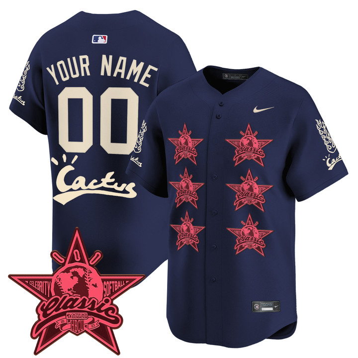 Houston Astros Cactus Jack 2025 Vapor Premier Limited Custom Jersey V2 - Navy