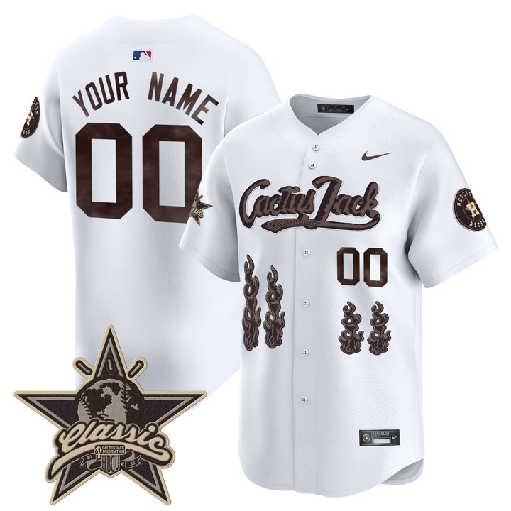 Houston Astros Cactus Jack 2025 Vapor Premier Limited Custom Jersey - White