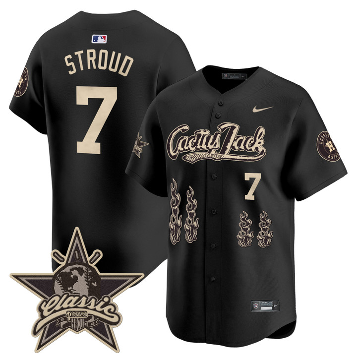 Houston Astros Cactus Jack 2025 Vapor Premier Limited Jersey - Black Cj Stroud