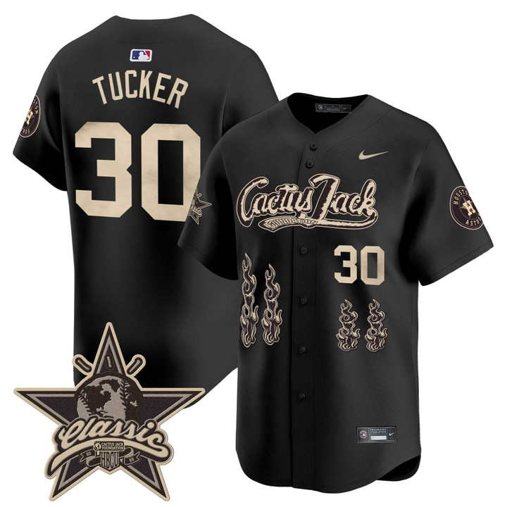 Houston Astros Cactus Jack 2025 Vapor Premier Limited Jersey - Black Kyle Tucker