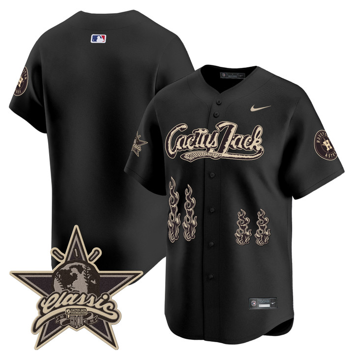 Houston Astros Cactus Jack 2025 Vapor Premier Limited Jersey - Black Team
