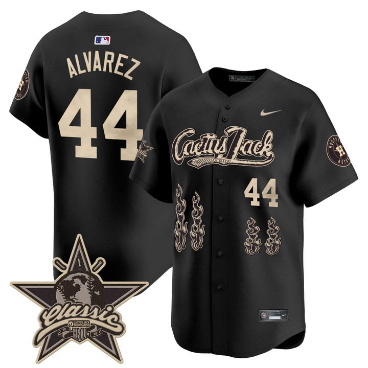 Houston Astros Cactus Jack 2025 Vapor Premier Limited Jersey - Black Yordan Alvarez