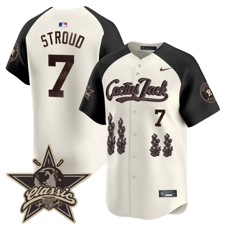 Houston Astros Cactus Jack 2025 Vapor Premier Limited Jersey - Cream Alternate Cj Stroud