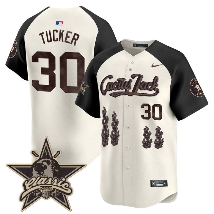 Houston Astros Cactus Jack 2025 Vapor Premier Limited Jersey - Cream Alternate Kyle Tucker