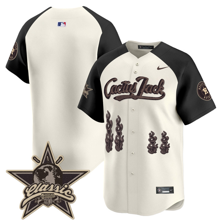 Houston Astros Cactus Jack 2025 Vapor Premier Limited Jersey - Cream Alternate Team