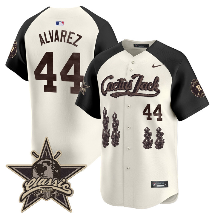 Houston Astros Cactus Jack 2025 Vapor Premier Limited Jersey - Cream Alternate Yordan Alvarez