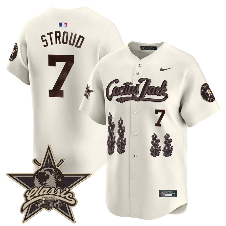 Houston Astros Cactus Jack 2025 Vapor Premier Limited Jersey - Cream Cj Stroud
