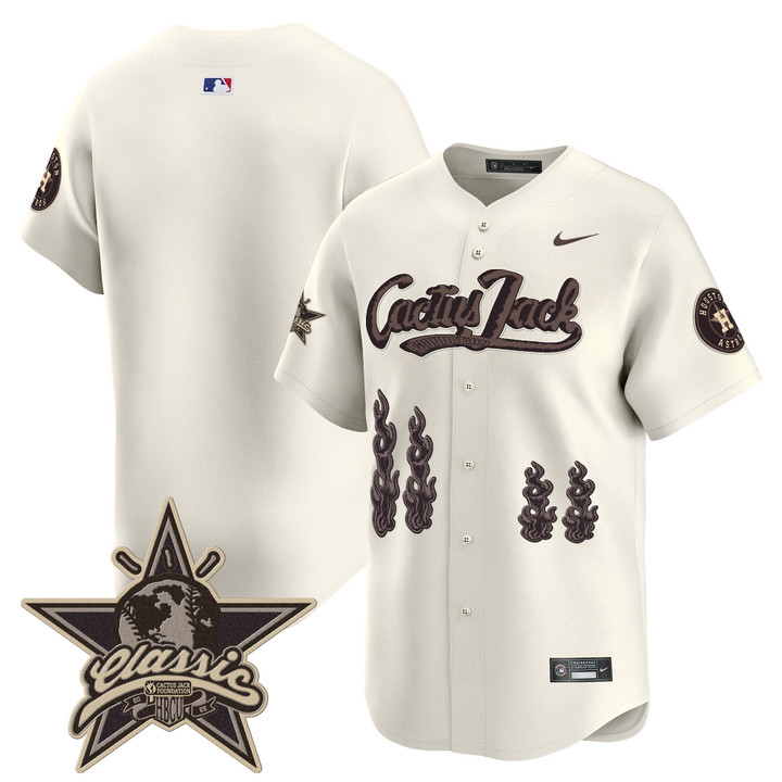 Houston Astros Cactus Jack 2025 Vapor Premier Limited Jersey - Cream Team