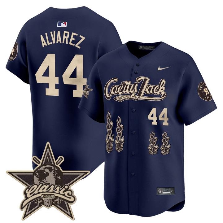 Houston Astros Cactus Jack 2025 Vapor Premier Limited Jersey - Navy Yordan Alvarez