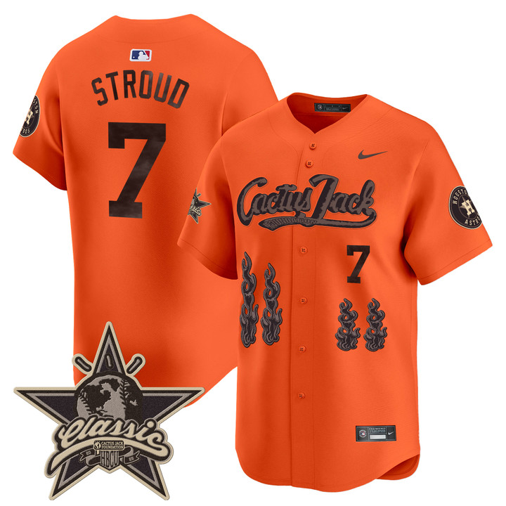 Houston Astros Cactus Jack 2025 Vapor Premier Limited Jersey - Orange Cj Stroud