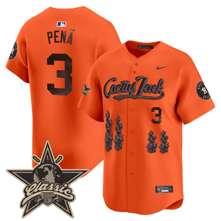 Houston Astros Cactus Jack 2025 Vapor Premier Limited Jersey - Orange Jeremy Pena