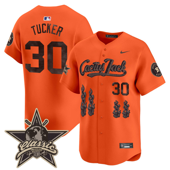 Houston Astros Cactus Jack 2025 Vapor Premier Limited Jersey - Orange Kyle Tucker
