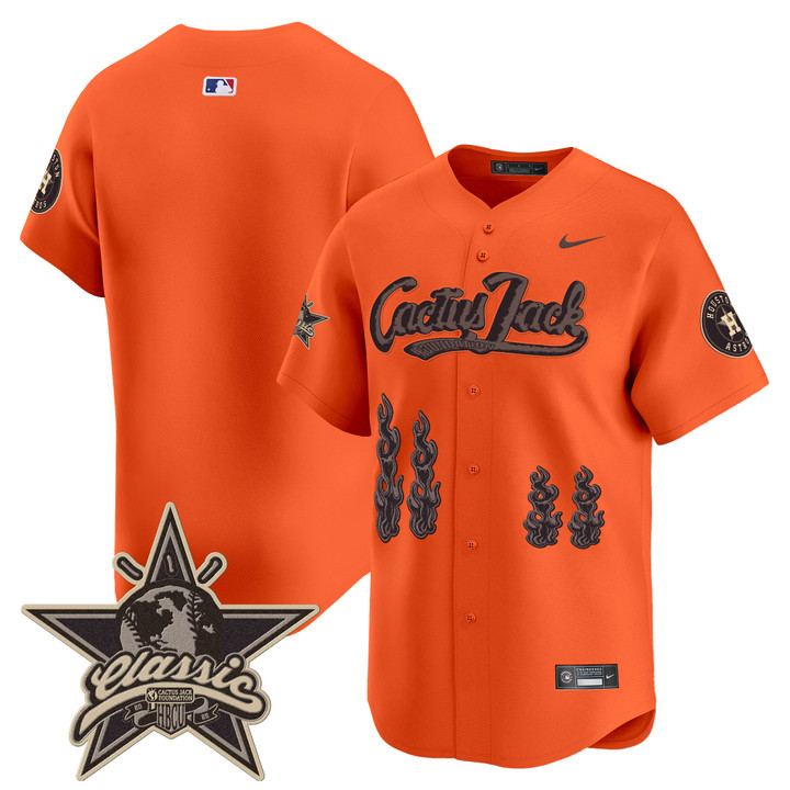 Houston Astros Cactus Jack 2025 Vapor Premier Limited Jersey - Orange Team
