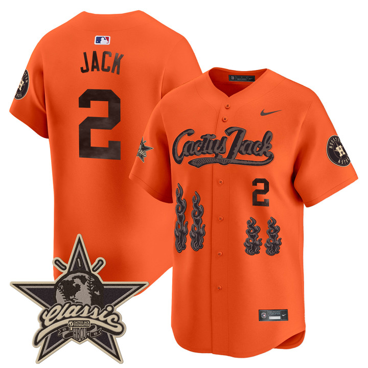 Houston Astros Cactus Jack 2025 Vapor Premier Limited Jersey - Orange Travis Scott