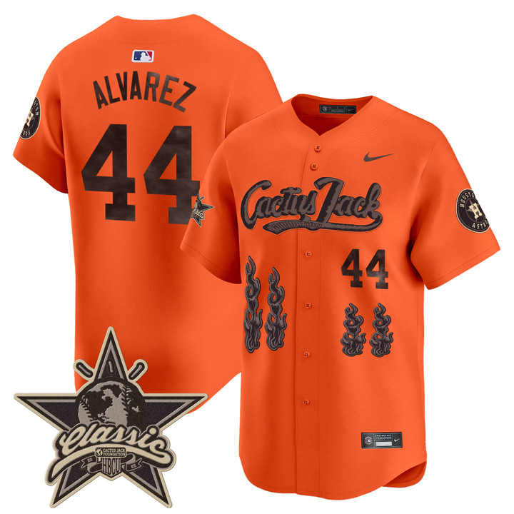 Houston Astros Cactus Jack 2025 Vapor Premier Limited Jersey - Orange Yordan Alvarez