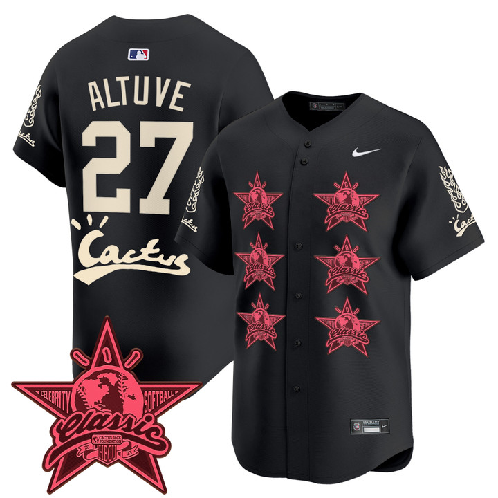 Houston Astros Cactus Jack 2025 Vapor Premier Limited Jersey V2 - Black Jose Altuve