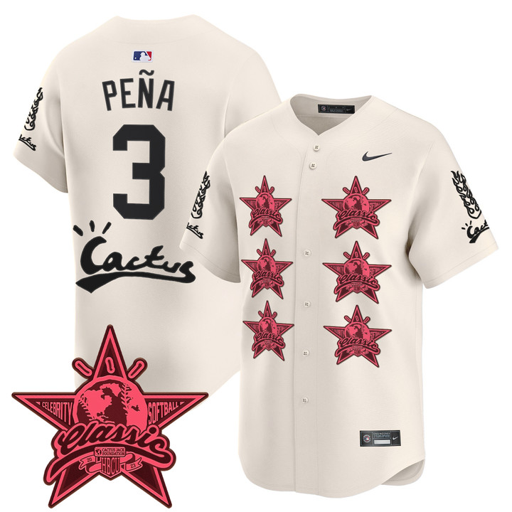 Houston Astros Cactus Jack 2025 Vapor Premier Limited Jersey V2 - Cream Jeremy Pena