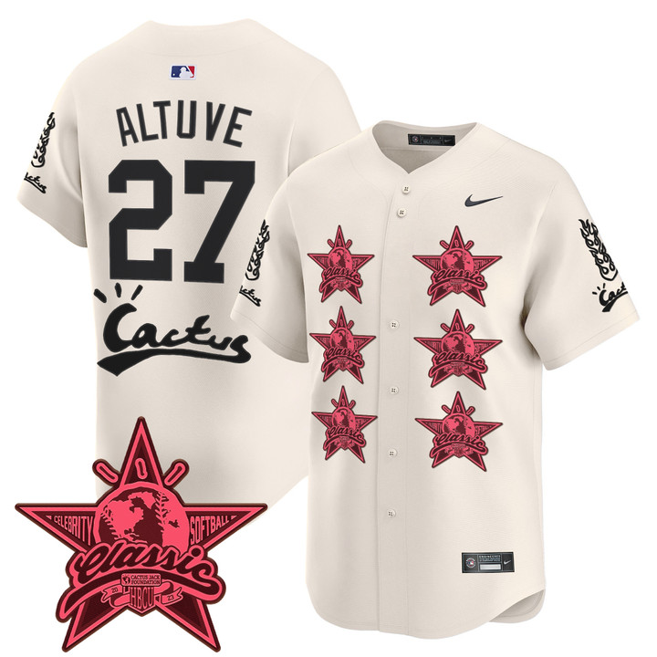Houston Astros Cactus Jack 2025 Vapor Premier Limited Jersey V2 - Cream Jose Altuve