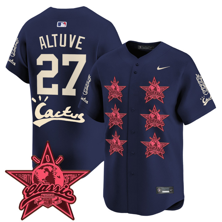 Houston Astros Cactus Jack 2025 Vapor Premier Limited Jersey V2 - Navy Jose Altuve