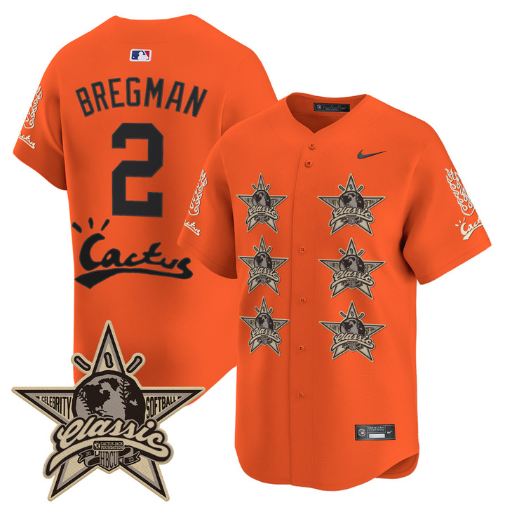 Houston Astros Cactus Jack 2025 Vapor Premier Limited Jersey V2 - Orange Alex Bregman