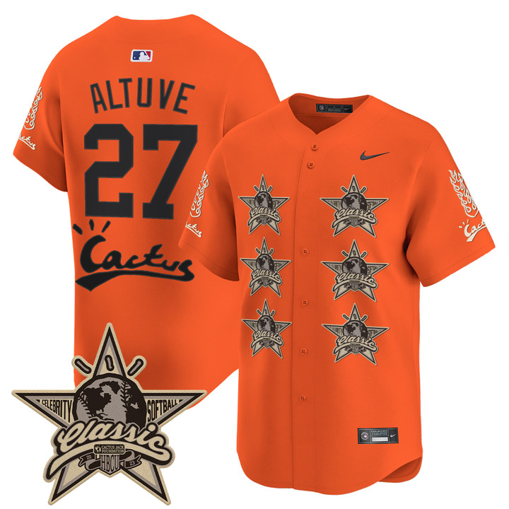 Houston Astros Cactus Jack 2025 Vapor Premier Limited Jersey V2 - Orange Jose Altuve