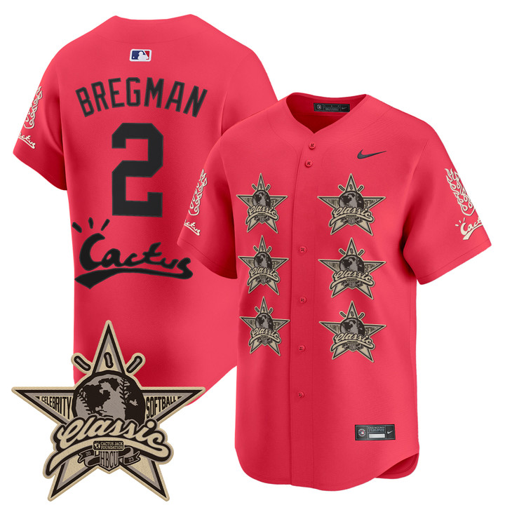 Houston Astros Cactus Jack 2025 Vapor Premier Limited Jersey V2 - Pink Alex Bregman