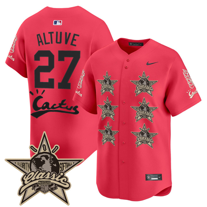 Houston Astros Cactus Jack 2025 Vapor Premier Limited Jersey V2 - Pink Jose Altuve