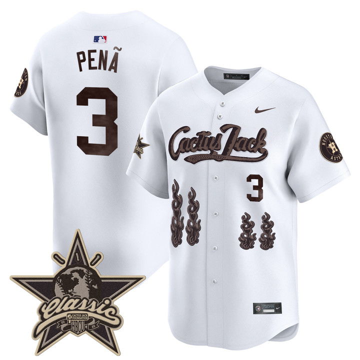 Houston Astros Cactus Jack 2025 Vapor Premier Limited Jersey - White Jeremy Pena