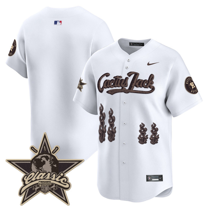 Houston Astros Cactus Jack 2025 Vapor Premier Limited Jersey - White Team