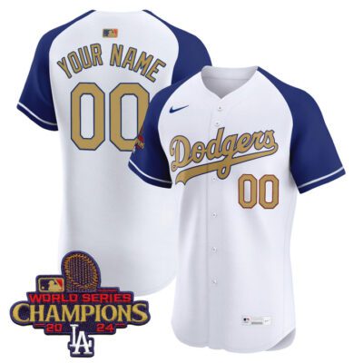 LA Dodgers 2025 Gold Vapor Premier Elite Custom Jersey - Alternate