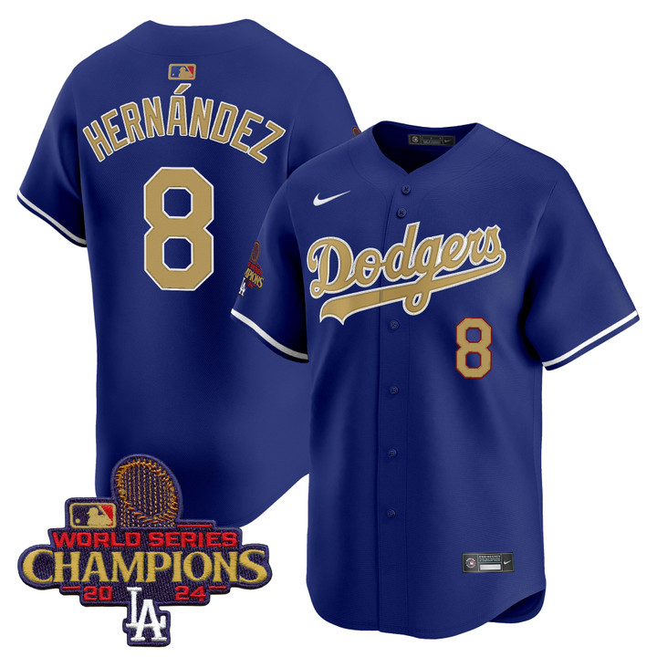 LA Dodgers 2025 Gold Vapor Premier Limited Jersey - Royal Kike Hernandez