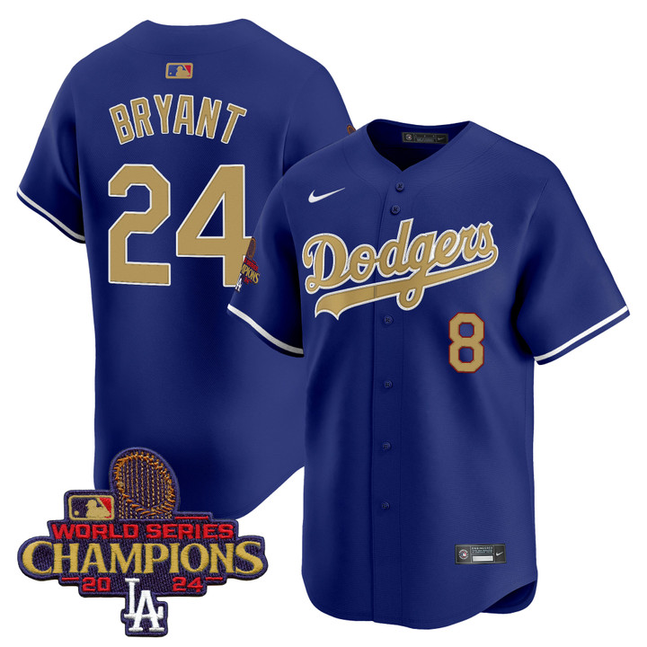 LA Dodgers 2025 Gold Vapor Premier Limited Jersey - Royal Kobe Bryant