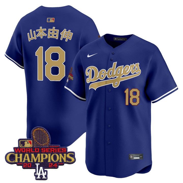 LA Dodgers 2025 Gold Vapor Premier Limited Jersey - Royal Yamamoto