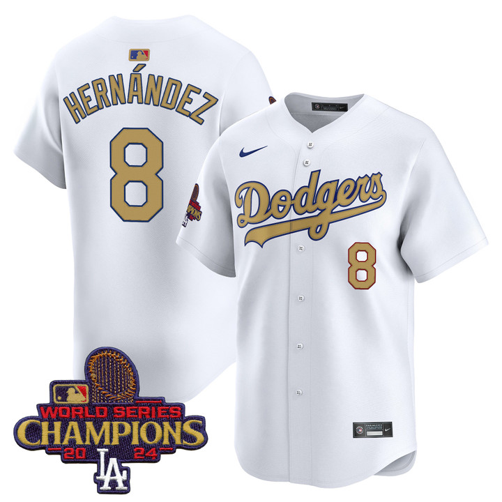 LA Dodgers 2025 Gold Vapor Premier Limited Jersey - White Kike Hernandez