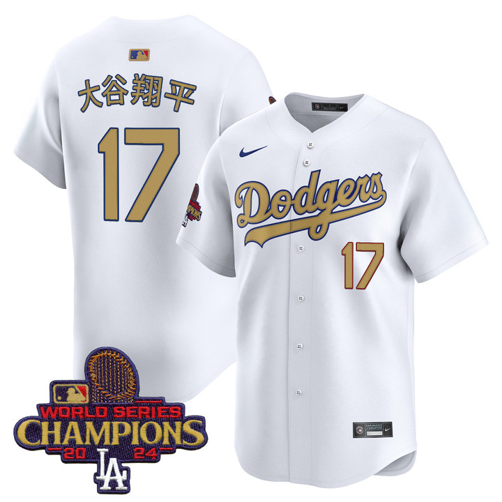 LA Dodgers 2025 Gold Vapor Premier Limited Jersey - White Shohei Ohtani
