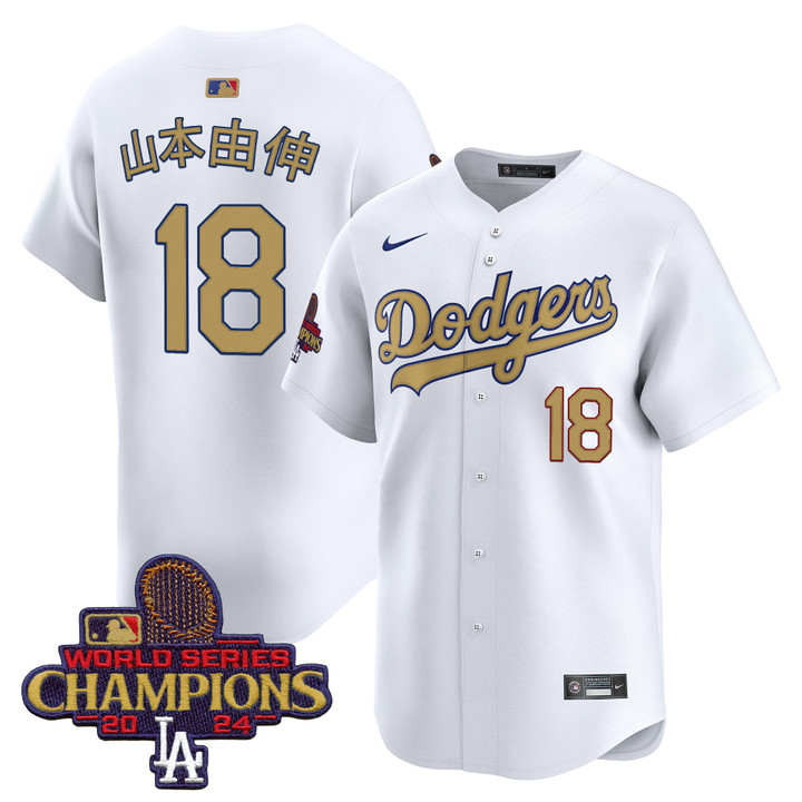LA Dodgers 2025 Gold Vapor Premier Limited Jersey - White Yamamoto
