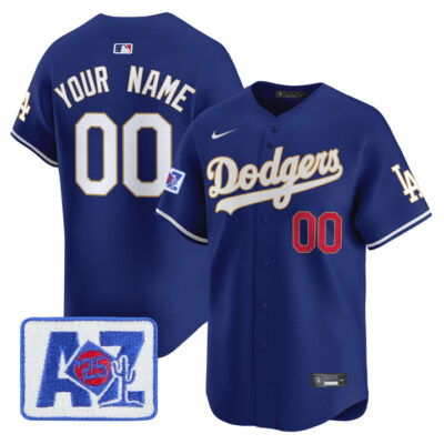 LA Dodgers 2025 Spring Training Patch Vapor Premier Limited Custom Jersey - Royal