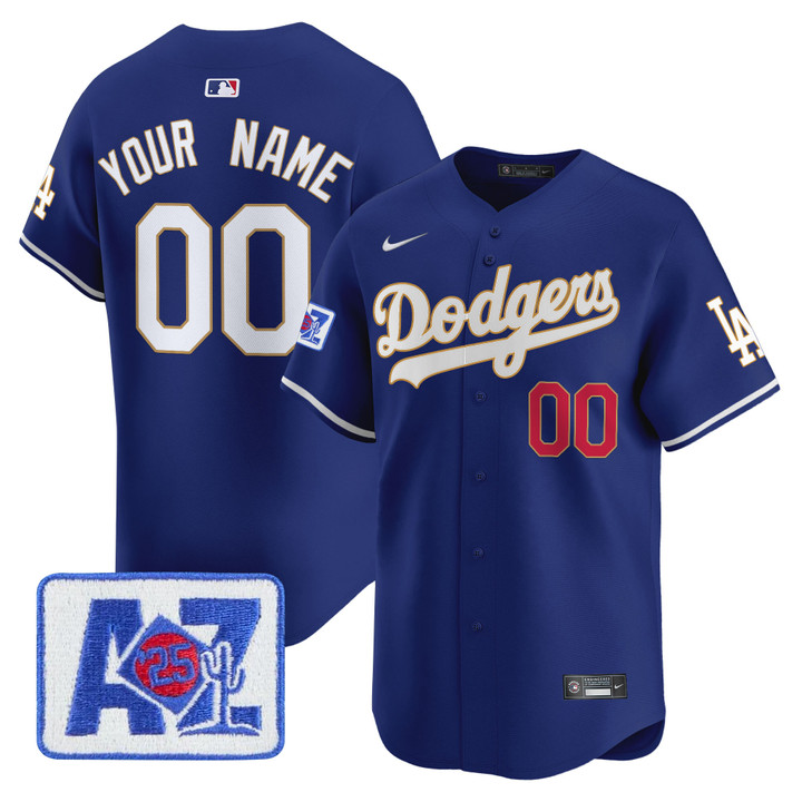 LA Dodgers 2025 Spring Training Patch Vapor Premier Limited Custom Jersey - Royal