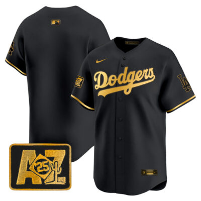 LA Dodgers 2025 Spring Training Patch Vapor Premier Limited Jersey - Black Gold Team
