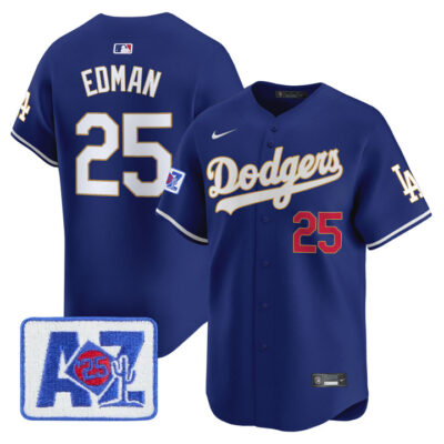 LA Dodgers 2025 Spring Training Patch Vapor Premier Limited Jersey - Royal Tommy Edman