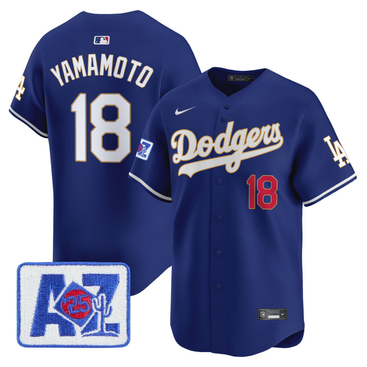 LA Dodgers 2025 Spring Training Patch Vapor Premier Limited Jersey - Royal Yamamoto
