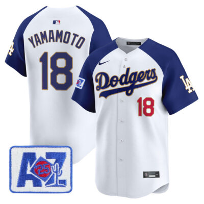 LA Dodgers 2025 Spring Training Patch Vapor Premier Limited Jersey - White Alternate Yamamoto