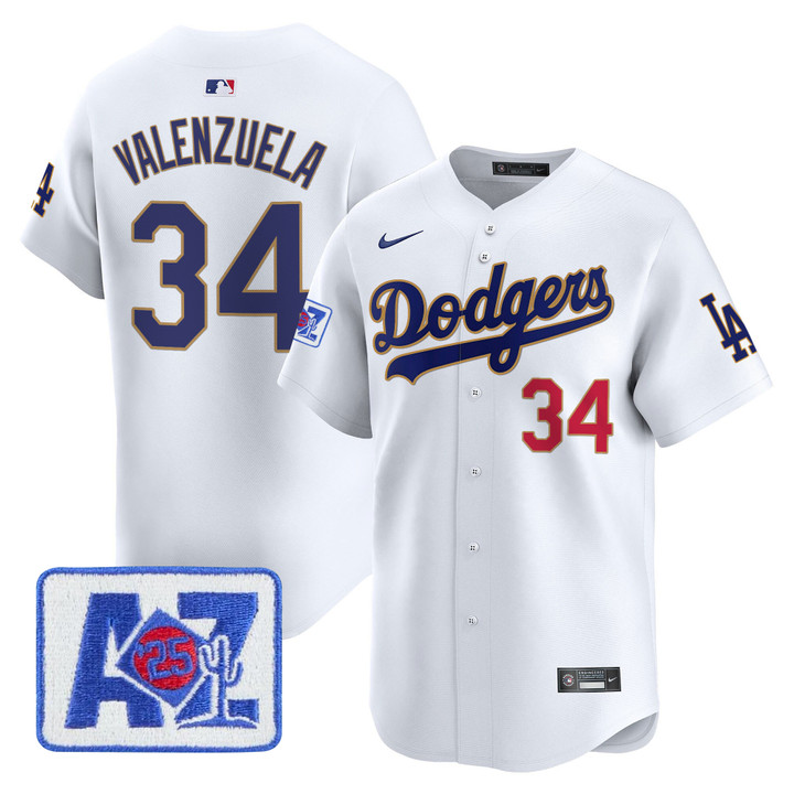 LA Dodgers 2025 Spring Training Patch Vapor Premier Limited Jersey - White Fernando Valenzuela